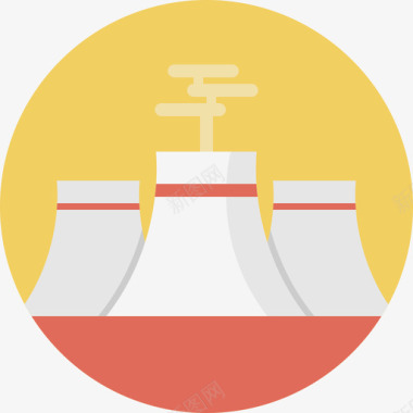 发电站工业4平坦图标图标