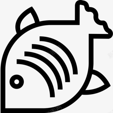 鱼类美食收藏2线性图标图标