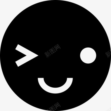 圆形火焰图标眨眼圆形表情填充图标图标