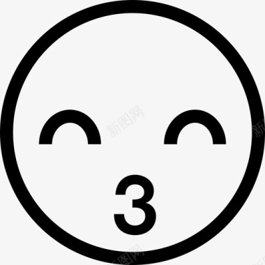 圆形火焰图标吻圆形表情集线性图标图标