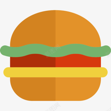 汉堡烧烤元素平面图标图标
