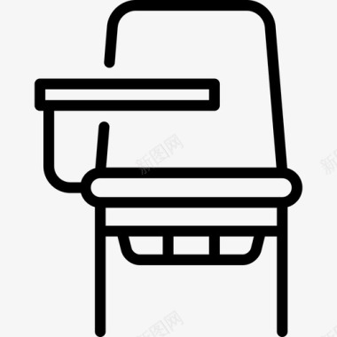 桌椅高中套装直线型图标图标