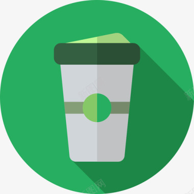 食物咖啡圆形食物平板图标图标