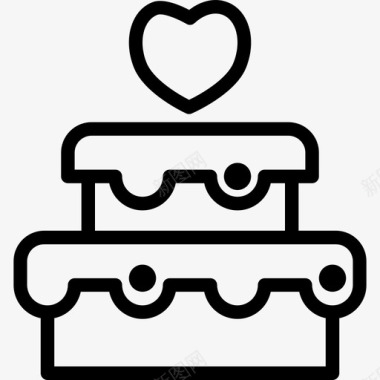 婚礼蛋糕节日图标套装直线型图标