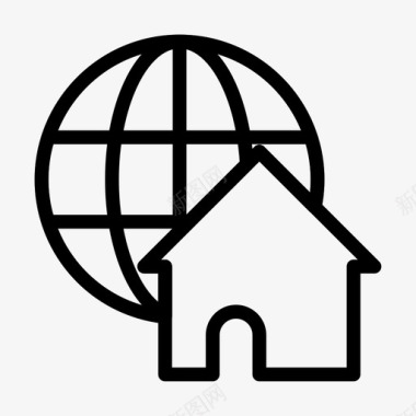 房子地球全球图标图标