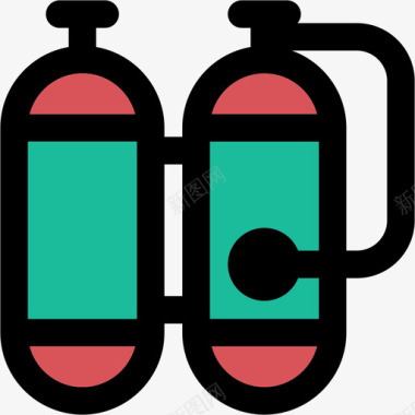 色彩变化氧气罐娱乐汇编线条色彩图标图标