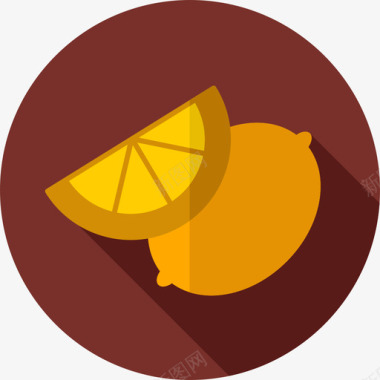 柠檬圆形食物扁平图标图标