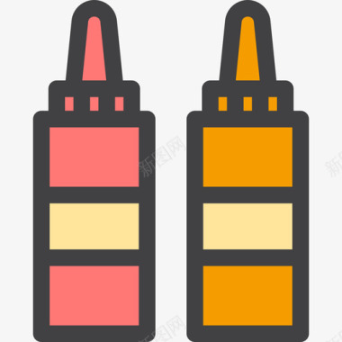 标志图标标贴酱汁野餐和烧烤图标线性颜色图标