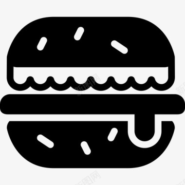 汉堡美食系列填充图标图标