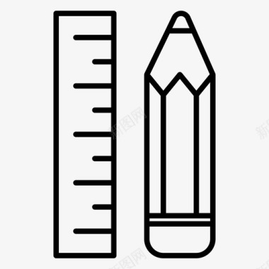 办公室样机铅笔和尺子编辑办公室图标图标