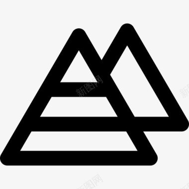 金字塔旅游元素汇编2线性图标图标