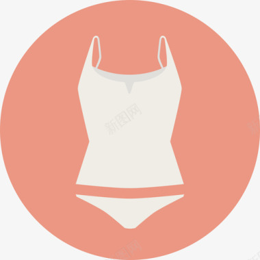 圆形火焰图标睡衣衣服和鞋类圆形扁平图标图标