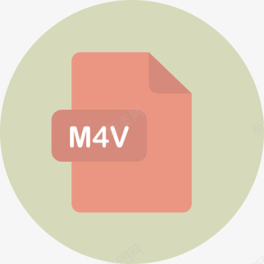 M4v文件类型2圆形平面图标图标