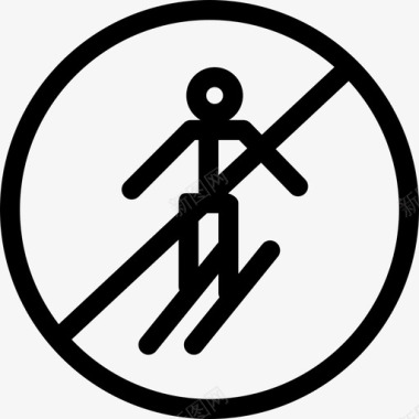 行人设置交通标志线形图标图标