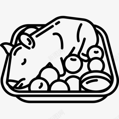 乳猪食物德国食品图标图标
