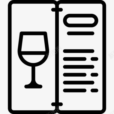 葡萄酒菜单餐厅元素2线性图标图标