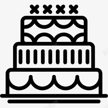 蛋糕美食系列2线性图标图标