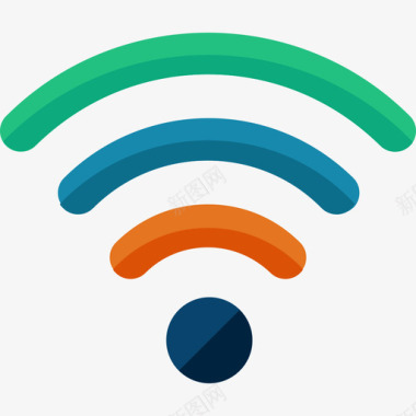 WiFi无线连接Wifi商务8扁平图标图标
