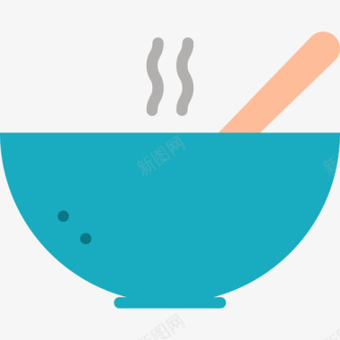 汤日式彩色套餐平汤图标图标