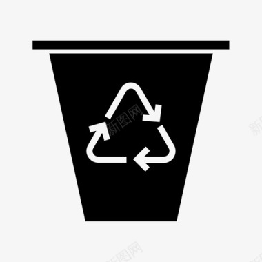 医疗废物标志回收站可生物降解废物绿色废物图标图标