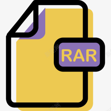 Rar彩色文件类型和内容资产图标图标
