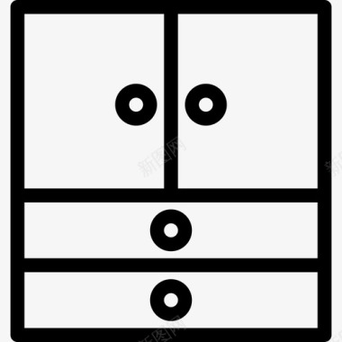 家用小轿车壁橱家用和家具元件线性图标图标