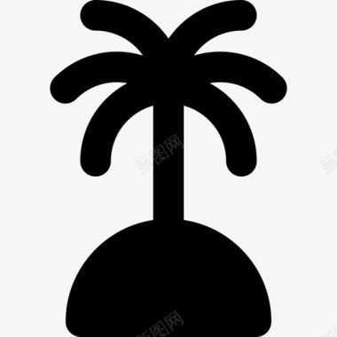 旅游棕榈树旅游图标集填充图标