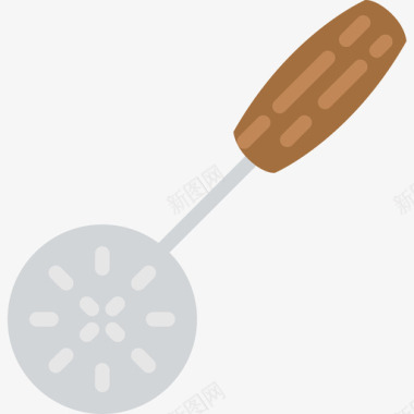 开槽勺子烹饪套装扁平图标图标