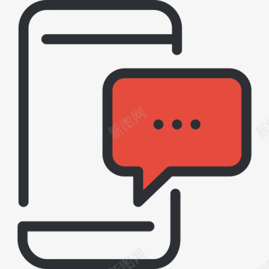 短信手机icon智能手机商务系列6红色图标图标