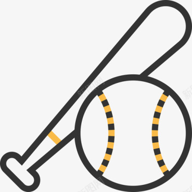 棒球运动器材2黄影图标图标