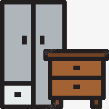 家具家具和家居套装线性颜色图标图标