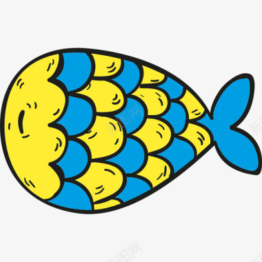 鱼夏日假期颜色图标图标