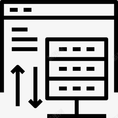 数据托管托管数据和网络线性图标图标