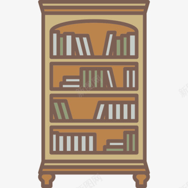 书柜家具和装饰图标图标