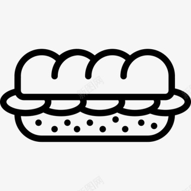 三明治美食系列2线性图标图标