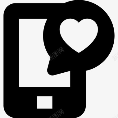 智能手机科技爱情和浪漫图标图标