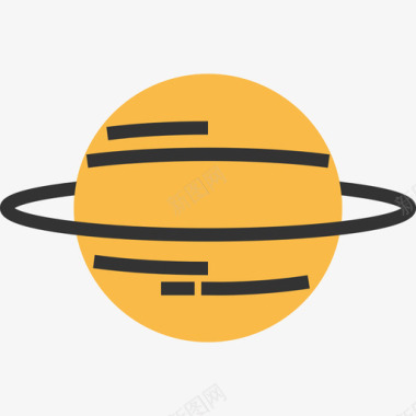 天王星太空5黄色阴影图标图标