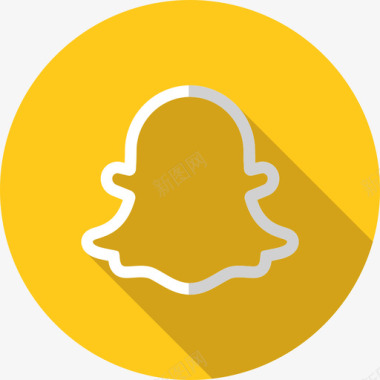Snapchat社交媒体图标平面图标