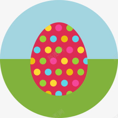 2艺术字复活节彩蛋复活节2圆形扁平图标图标