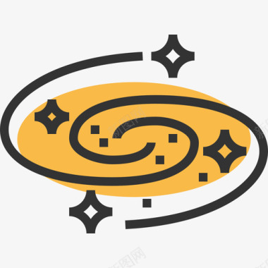银河系太空5黄色阴影图标图标