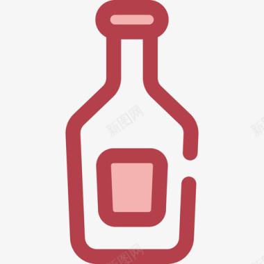 瓶子生日派对5红色图标图标