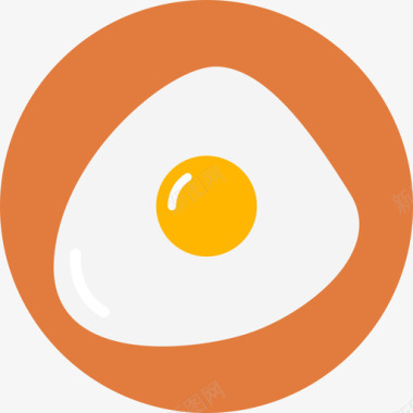 鸡蛋食品饮料扁圆形图标图标