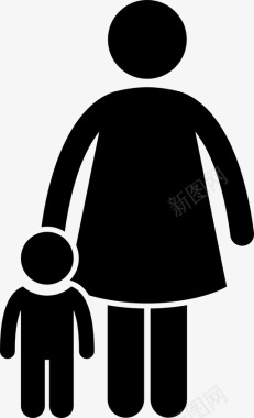 手拉手的小孩母亲和小孩儿子母亲和儿子图标图标