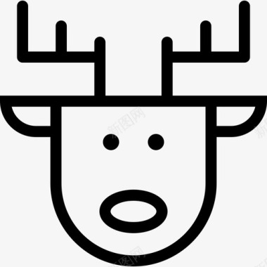 鹿鹿圣诞元素直系图标图标