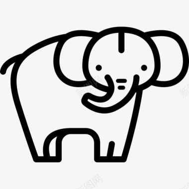 大象森林动物直系图标图标