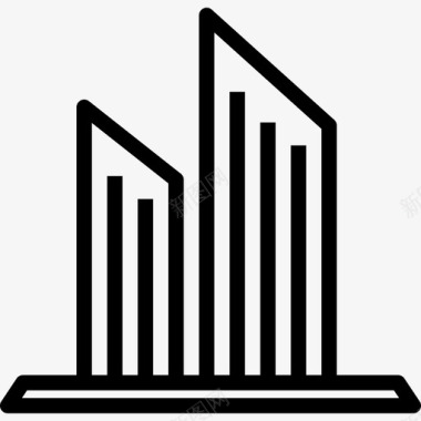 线性城市建筑塔楼建筑汇编线性图标图标