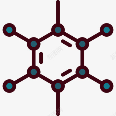 科学分子科学研究4线性颜色图标图标