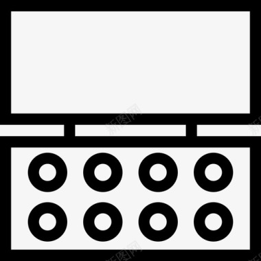 水彩公鸡水彩文具2线性图标图标