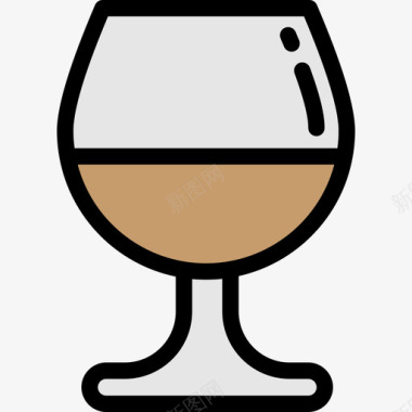 酒杯食品和餐厅大包装颜色线性颜色图标图标