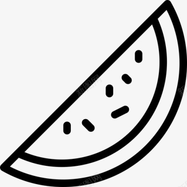 西瓜字体元素西瓜厨房元素线性图标图标